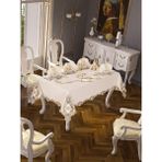 Finezza 160x230 cm 17 Parça 8 Kişilik Anka Güpürlü Keten Krem Sofra Takımı
