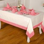Finezza 160x230 cm 17 Parça 8 Kişilik Armine Pamuk Kumaş Krem Kırmızı Sofra Takımı