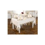 Finezza 160x230 cm 17 Parça 8 Kişilik Gönül Dantelli Etamin Bej Sofra Takımı