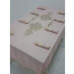 Finezza 160x230 cm 17 Parça 8 Kişilik Henna Güpürlü Keten Pudra Sofra Takımı