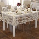 Finezza 160x230 cm 17 Parça 8 Kişilik Narin Dantelli Monoray Krem Sofra Takımı