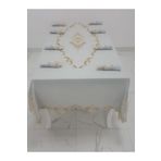 Finezza 160x230 cm 17 Parça 8 Kişilik Perla Güpürlü Keten Gri Sofra Takımı