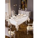 Finezza 160x230 cm 17 Parça 8 Kişilik Perla Güpürlü Keten Krem Sofra Takımı