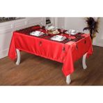 Finezza 160x230 cm 26 Parça 8 Kişilik Asil Kadife Keten Siyah Kırmızı Sofra Takımı