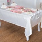 Finezza 160x230 cm 34 Parça 8 Kişilik Afife Kadife Krem Pudra Sofra Takımı