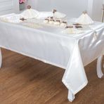 Finezza 160x230 cm 34 Parça 8 Kişilik Afife Kadife Kreme Krem Sofra Takımı