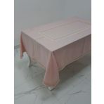 Finezza 160x230 cm Antik Lüx Jakar Bordürlü Keten Kumaş Pudra Dikdörtgen Masa Örtüsü