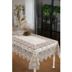 Finezza 160x230 cm Cherie Dantelli Kadife Krem Dikdörtgen Masa Örtüsü