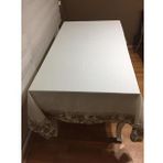 Finezza 160x230 cm Garden Baskılı Pamuk Duck Kumaş Krem Çiçek Bantlı Dikdörtgen Masa Örtüsü