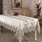 Finezza 160x230 cm Karina Dantelli Kadife Krem Dikdörtgen Masa Örtüsü