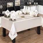 Finezza 170x230 cm 17 Parça 8 Kişilik Anjelica Güpürlü Monoray Beyaz Sofra Takımı