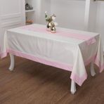 Finezza 170x230 cm 2 Parça Julyet Pamuk Krem Pembe Masa Örtüsü ve Runner