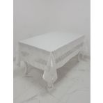 Finezza 170x230 cm Gelin Lüx Dantelli Monoray Kumaş Beyaz Dikdörtgen Masa Örtüsü