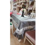 Finezza 170x230 cm Gelin Lüx Krem Dantelli Monoray Kumaş Gri Dikdörtgen Masa Örtüsü