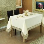 Finezza 170x230 cm Lydia Güpürlü Krep Kumaş Krem Bej Masa Örtüsü