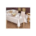 Finezza 170x240 cm 17 Parça 8 Kişilik Elenora Osmanlı İpeği Güpürlü Sofra Takımı