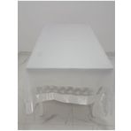 Finezza 170x330 cm Gelin Lüx Dantelli Monoray Kumaş Beyaz Masa Örtüsü