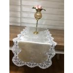 Finezza 40x110 cm Akasya Kadife Güpürlü Krem Runner