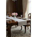 Finezza 40x140 cm Linen Baskılı Pamuk Keten Gümüş Runner