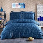 Finezza 447 6 Parça Rita Bambu Jakar Kumaş İndigo Çift Kişilik Nevresim Takımı