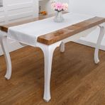 Finezza 45x150 cm Ayda Jakar Polyester Kumaş Krem Runner