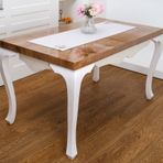 Finezza 45x150 cm Dolce Nakışlı Keten Efekt Kumaş Kreme Pembe Runner