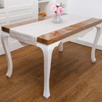 Finezza 45x150 cm Roma Jakar Polyester Kumaş Bej Runner