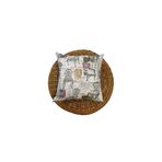 Finezza 45x45 cm Country Baskılı Duck Kumaş Krem Kırlent