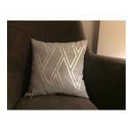 Finezza 45x45 cm Geometrik yaldız Baskılı Duck Kumaş Gri Gümüş Kırlent