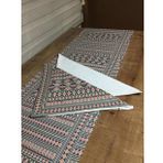 Finezza 56 3 Parça Pamuklu İnca Duck Kumaş Baskılı Desenli Runner ve Kırlent Seti