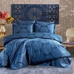 Finezza 635 6 Parça Tiara Bambu Jakar Kumaş İndigo Çift Kişilik Nevresim Takımı
