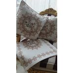 Finezza Frame Pamuk Duck Baskılı Kumaş Krem/Bej Runner&Kırlent Seti 3 Parça - 57