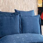 Finezza Jardin Bambu Jakar Kumaş İndigo İkili Oksford 60x80 cm Yastık Kılıfı