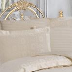 Finezza Jardin Bambu Jakar Kumaş Krem ikili Oksford 60x80 cm Yastık Kılıfı -1348