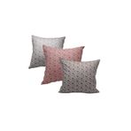 Finezza Melisa Damask Baskılı Duck Kumaş Kahve Kırmızı Gümüş Kırlent 45X45 Cm Üçlü 813