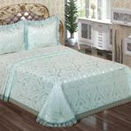 Finezza Tulip Polyester Pamuk Şönil Suyeşili Yatak örtüsü Çift Kişl. 3Prç. - 696