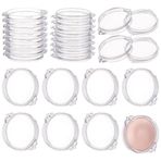 FINGERINSPIRE 20 adet şeffaf akrilik sikke kapsül 2 delik gümüş dolar sikke tutucu anahtarlık için 45mm/1.77 inç madeni para depolama tutucu anahtarlık korumak kolye tutucu kutusu toplayıcı için