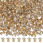 FINGERINSPIRE 200 takım şeffaf yapay elmas perçin 0.31inç/8mm platin kristal perçin Metal çift kap taklidi damızlık perçin yarı boru perçin deri DIY el sanatları giysi kot sanat dekorasyon