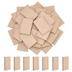 FINGERINSPIRE 40 Adet Mini Dikdörtgen 4x6cm MDF Tabanlar Bitmemiş Boş Ahşap Burlywood Renkli Dikdörtgenler El Sanatları için Boş Harf Fayans Lazer Gravür Oyma Yazma Mektubu Scrabble DIY Sanat Projesi