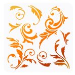 FINGERINSPIRE Acanthus Yaprak Kaydırma Şablonu 11,8x11,8 inç Çiçek Şablonu Plastik Süslü Güzelleşmek Boyama Şablonu Büyük Yeniden Kullanılabilir Çiçekler Yapraklar Boyama için Şablonlar Kendin Yap Sanat ve El İşi