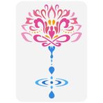 FINGERINSPIRE Boyama için Farkındalık Şablonu 29.7x21cm Yeniden Kullanılabilir Dini Tema Çizim Şablonu İlham Verici Meditasyon Yoga Om Sembolleri Ahşap Duvar Üzerine Boyama için Şablonlar Ev Dekoru