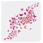 FINGERINSPIRE Kelebek Çizim Boyama Şablonları Şablonlar (30 x 30 cm) Plastik Kelebek Şablonlar Dekorasyon Ahşap, Zemin, Duvar ve Kumaş Üzerine Boyama için Kare Kelebek Şablonlar