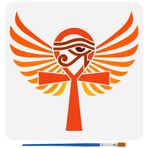 FINGERINSPIRE Mısır Ankh Sembolü Fırçalı Şablon 30 x 30 cm Büyük Mısır İşaretleri Desen Şablonu Dekoratif Mısır Temalı Şablon Duvar Üzerine Boyama için Ahşap Yer Karosu Kanvas Kumaş Mobilya