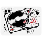 FINGERINSPIRE Record Player Boyama Şablonu 8.3x11.7 inç Yeniden Kullanılabilir Grafiti Pikap Şablonu Boyama için Grafiti Tema Zanaat Şablonu Duvar Üzerine Boyama için Ahşap Yer Karosu Kanvas Kumaş