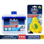 Finish 2'li Set Bulaşık Makinesi Temizleyici 250 ml ve Deo Bulaşık Makinesi Kokusu Limon Ferahlığı - Beyaz