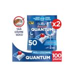 Finish Quantum 100 Tablet Bulaşık Makinesi Deterjanı, 50 x 2 Paket