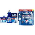 Finish Temizlik ve Bakım Seti (Parlatıcı 400 ml + Makine Temizleyici Sıvı 250 ml + Tuz 500 g) ve Finish Quantum Infinity Shine 83 Kapsül Bulaşık Makinesi Deterjanı Tableti (1 x 83 Kapsül)