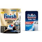 Finish Ultimate Plus 60 Kapsül Bulaşık Makinesi Deterjanı Tableti (1 x 60 Kapsül) ve Finish Bulaşık Makinesi Tuzu (1 x 1500 g)