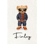 Finley: Cahier personnalisé avec prénom Finley | Cadeau d'anniversaire pour enfant, garçon, homme, copain ... | Nounours | 110 pages lignée, Petit Format 6x9 pouces (15,24 x 22,86 cm)