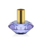 Finnes Mor Kristal Cam Mumluk, Mor, 8x8x7,5 cm, Altın Detaylı, Dekoratif Ev Aksesuarı, 1 Adet